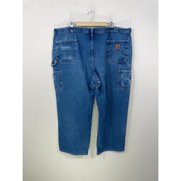 Carhartt Mens 46 X 30 Carpenter Jeans B13‎ DST Blue Loose Original Fit - Picture 2 of 6